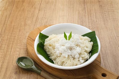 Ketan Kelapa Parut is Indonesian Traditional Food, Made from Boiled Sticky Rice with Grated ...