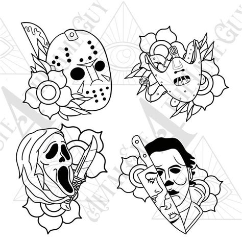 Classic Horror SVG Traditional Tattoo Cricut Projects, Instant Download by MetalEye4theLameGuy ...