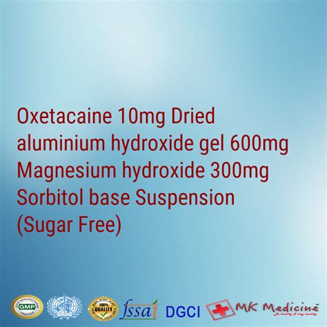 Oxetacaine Dried-aluminium-hydroxide-gel Magnesium-hydroxide Suspension For PCD Franchise