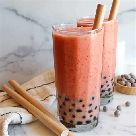 Strawberry Mango Boba Smoothie Recipe