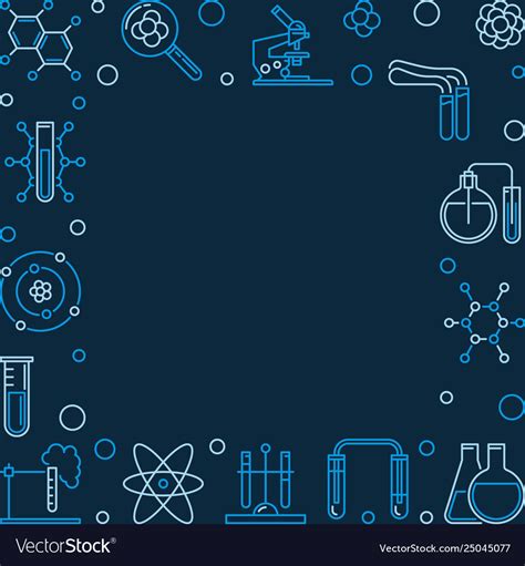 Chemistry square background with chemical Vector Image