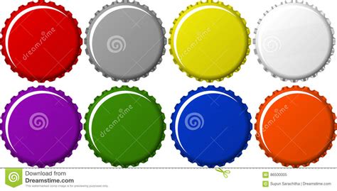 Soft Drink Bottle Caps Collection Stock Illustration - Illustration of taste, beverages: 86500005