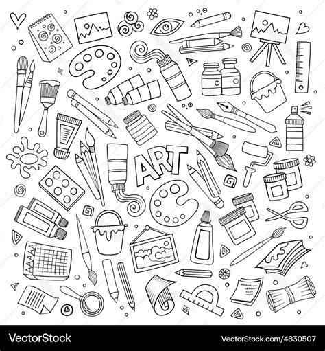 Art and craft symbols objects Royalty Free Vector Image