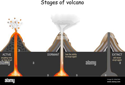 Volcanic Stages: active, dormant, and extinct. Vector illustration Stock Vector Image & Art - Alamy