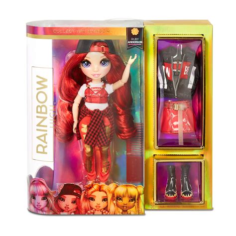 Rainbow High Ruby Anderson - Red Clothes Fashion Doll with 2 Complete Mix & Match Outfits and ...