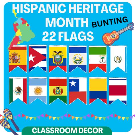 Hispanic Heritage Month Flags Printable