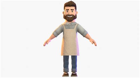 3D Model Barista - Stylized Low Poly Character - TurboSquid 2053138