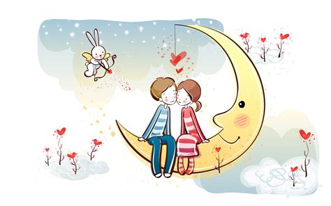 Free Cute Cartoon Love Couple Wallpaper, Download Free Cute Cartoon Love Couple Wallpaper png ...