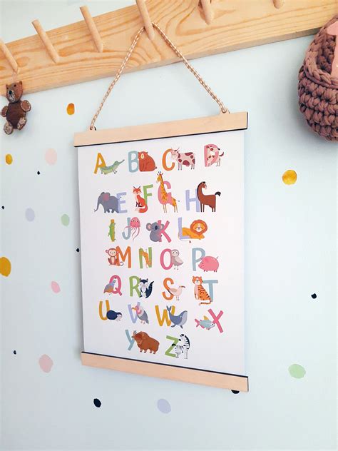 ABC Posters Animals Alphabet Wall Art Print Zoo Nursery | Etsy