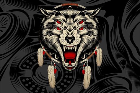 4-eyed Angry Wolf Roars Hand Drawing Graphic by Epic.Graphic · Creative Fabrica