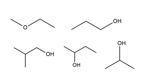 Solved 1. Circle the three isomers of C3H8O 2. Circle the | Chegg.com