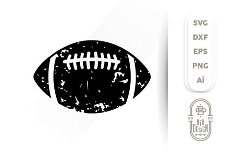 Football SVG - Distressed Football Ball Silhouette Svg