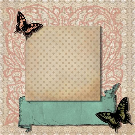 The Graphics Monarch: Free Digital Scrapbook Layout Page Background Butterfly Vintage Design