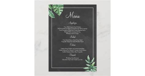 Elegant Chalkboard Wedding Menu Card Templates | Zazzle