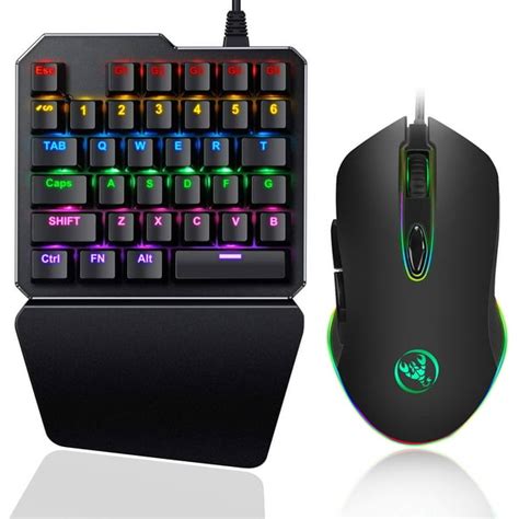 Gaming Keyboard and Mouse Combo,One-handed Blue Switch Mechanical ...