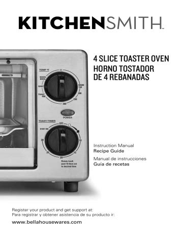 Bella KITCHENSMITH 4 Slice Toaster Oven, Stainless Steel Owner Manual | Manualzz