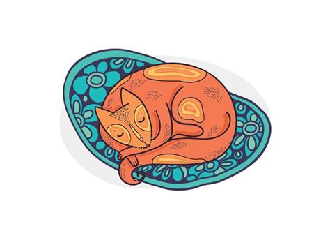 Free Vector Sleeping Cat 82275 Vector Art at Vecteezy