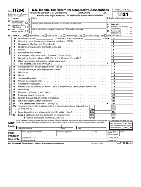 2021 Form IRS 1120-C Fill Online, Printable, Fillable, Blank - pdfFiller