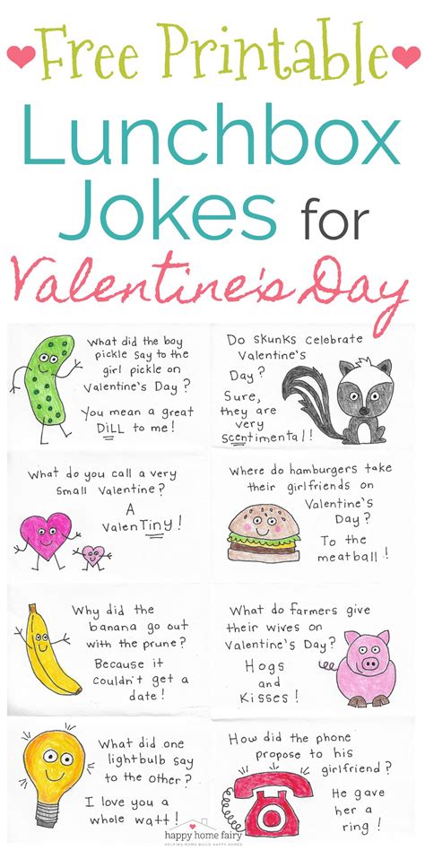 Lunchbox Jokes for Valentine's Day - FREE Printable! - Happy Home Fairy