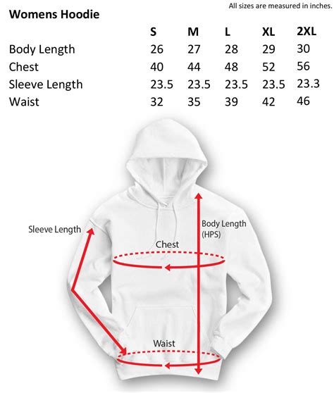 Womens Hoodie Size Chart | Riot Society Clothing