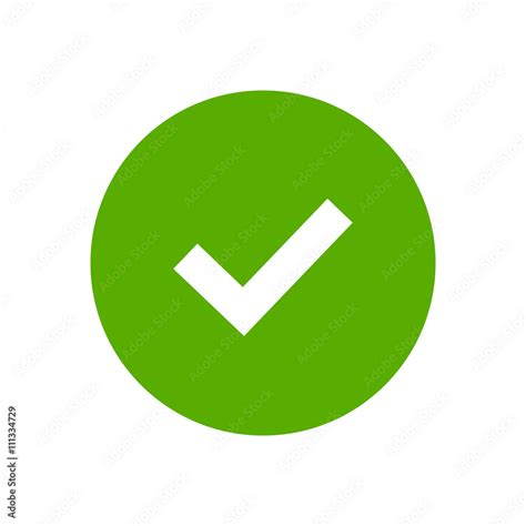 Tick sign element. Green checkmark icon isolated on white background. Simple mark graphic design ...