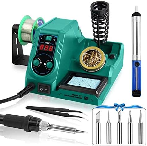 Soldering Iron Station Kit, Soldering Station 130W 110V Auto Sleep, 5 ...