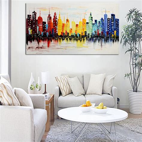 120X60CM Modern City Canvas Abstract Painting Print Living Room Art ...