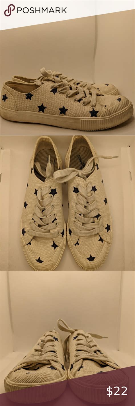 White Canvas Tennis Shoe with Stars Size 9 in 2022 | White canvas, Tennis shoes, Clothes design