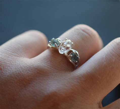 Raw Diamond Ring Rough Engagement Diamond Ring Natural by Avello