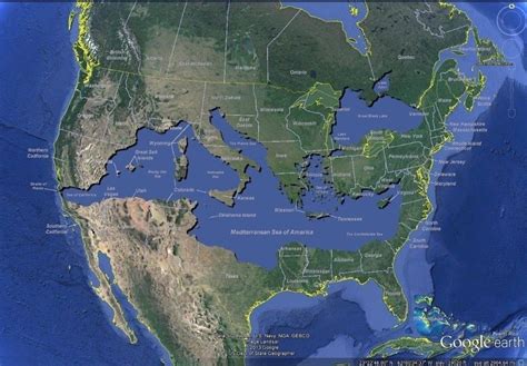 Map which claimed to show US climate impacts in 2050 is debunked as photo of the Mediterranean Sea