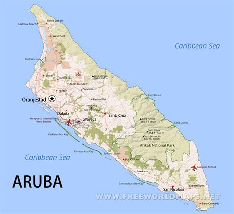 Printable Map Of Aruba