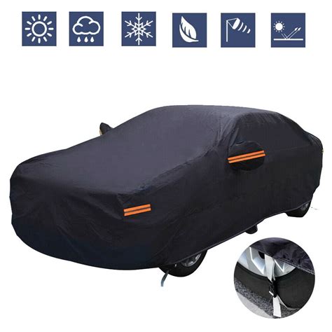 Heavy Duty Waterproof Full Car Cover All Weather Protection Outdoor Indoor Use UV Dustproof for ...