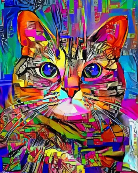 Abstract Cat Paint By Numbers - Numeral Paint Kit