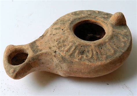 Biblical Jerusalem Oil lamp Holy Land Ancient Antique Clay Menorah Pottery