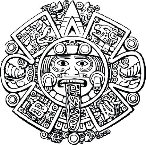 Disegno Di Pietra Del Sole Azteca Da Colorare Disegni Da Colorare E ...