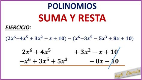 SUMA Y RESTA ENTRE POLINOMIOS - YouTube