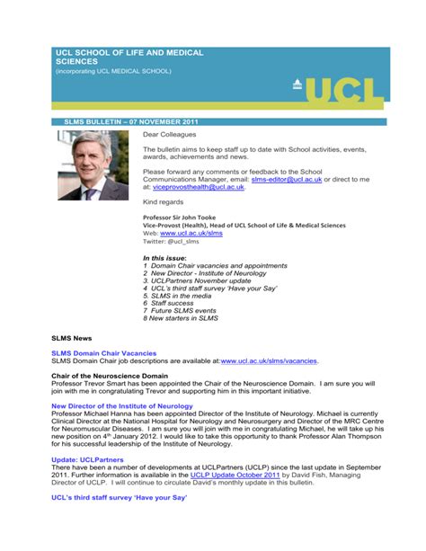 UCL School of Life and Medical Sciences (incorporating UCL