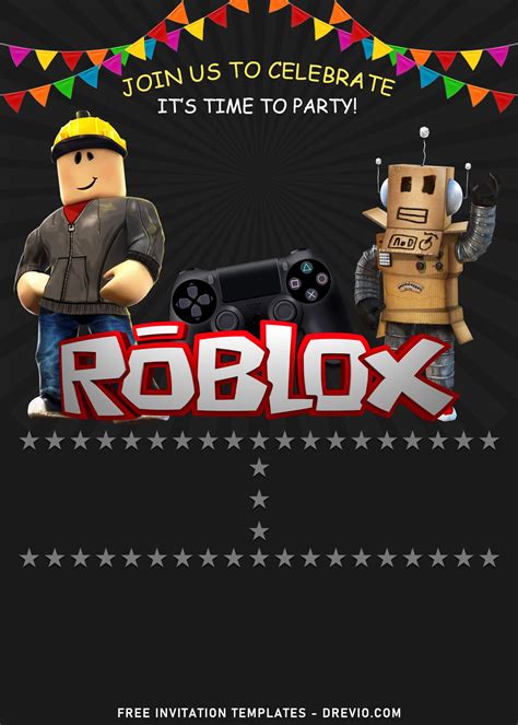 Roblox Invitation, Roblox Birthday Party Invitations Template, Roblox Invitations Template ...