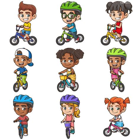 Riding Bikes Clipart