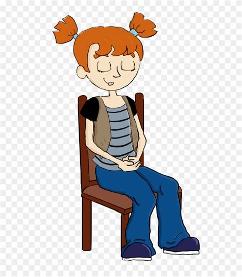 Calm Clipart - Boy Is Sitting On A Chair Cartoon, HD Png Download - 791x1024(#4196401) - PngFind