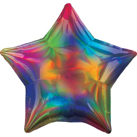 Rainbow Iridescent Holographic Star Shape Foil Balloon ANA39271 - Important Items