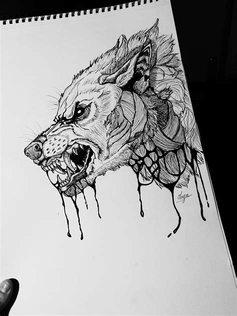 Scary Wolf Drawings