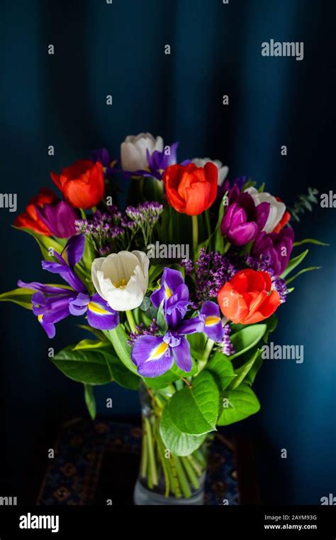 colorful spring bouquet of tulips Stock Photo - Alamy