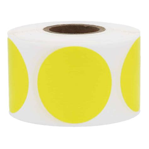 Hot Yellow Colored Labels 1.5" Round | InstockLabels.com