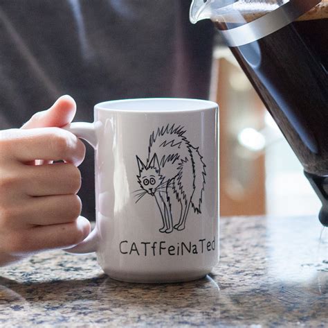 Funny Catfinated Cat Coffee Mug | Etsy