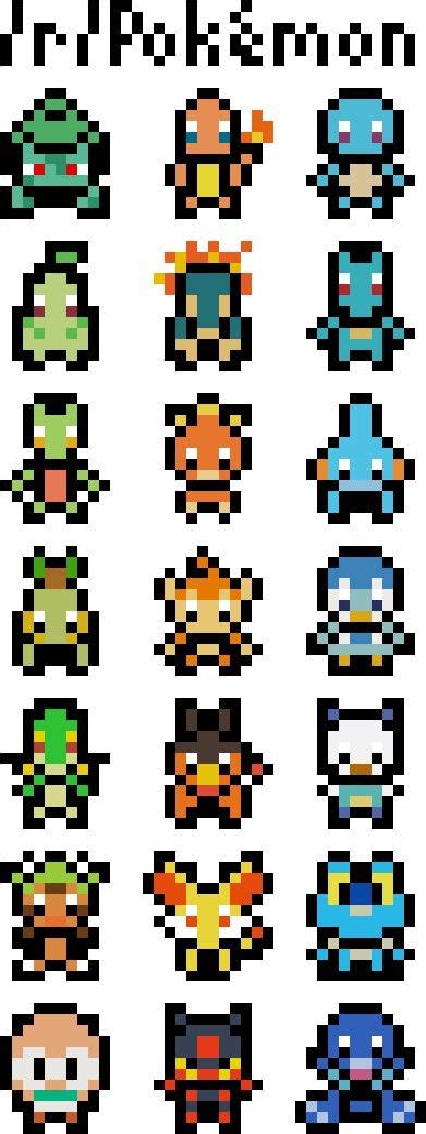 Starter Pixel Art Pixel Art, Discovery, Starters - Pokemon Pixel Art Starters,png download ...