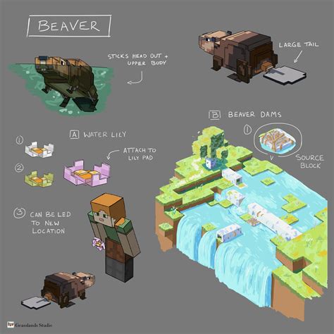 ArtStation - Minecraft Beaver Mob and Adam Concept Art