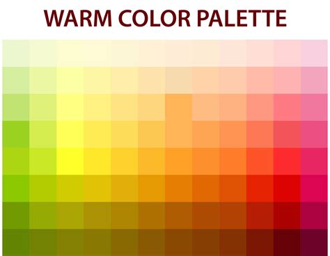 Vector graphic of warm Color palette. Abstract Colored Palette Guide ...