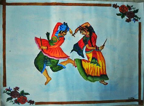 Gujarati Folk Dance Garba Painting by Barnali Chatterjee - Fine Art America