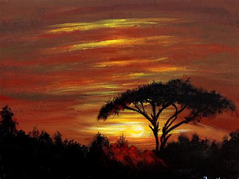 Sunset on the African Plains by ThisArtToBeYours on DeviantArt